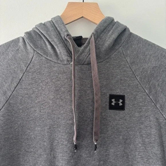Men's Under Armour Charcoal Drawstring Hoodie w/ Large Front Pocket Size S - Picture 3 of 9